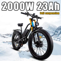 NEW Off-Road Electric Bicycle 2000W Dual Motor 48V 23AH Hydraulic disc brake Mountain Ebike 26Inch Full suspension Electric Bike