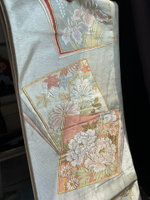 一整條免運 日本昭和 傳統和服腰帶繁花似錦 西陣織中古桌旗裝