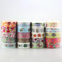 DHL free shipping Cute Kawaii 100pcs / Lot Tape Flowers Scrapbooking DIY Decorative Adhesive Japanese Washi Paper Tape For Gift