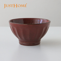 【Just Home】日式御井澤5.3吋陶瓷飯碗 醉酒紅(飯碗 碗盤 麵碗)