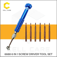 Promosi terhad masa SET ALAT PEMUTAR SKRU 6688 6IN1 DENGAN 6 BIT PHILLIPS 1.5/PENTALOBE 0.8/TRI-POIN