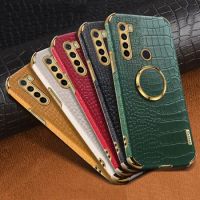 For Redmi Note 8 2021 Finger Ring Holder Case For Xiaomi Redmi Note 8 Note 8 Pro Note 8 Shockproof PU Leather Crocodile Cover
