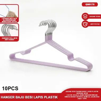 Gantungan Baju Lipat Multifungsi 360°/ Hanger Besi Lapis Plastik/ Gantungan Jemuran dengan Jepitan 1