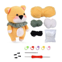 Crochet Kit DIY Mushroom Crochet Kit With Knitting Yarn Needles Plush Doll  Easy(6 In 1 Set)