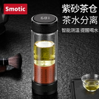德國水莫停紫砂茶水分離泡茶杯雙層玻璃杯保溫杯男個人專用水杯子