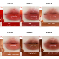 FLORTTE Beauty Women Cosmetics Lip Lasting Tint First Kiss Series Water Glossy Nice To Meet Chu Blooming Liquid Lipstick Makeup