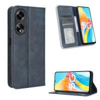 For OPPO A1 5G luxury magnetic buckle retro pattern leather case for OPPO A98 5G F23 5G phone protective case
