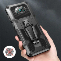 Poco X3 Pro Rugged Stand Metal Armor Phone Case For Xiaomi Poco X3 Pro Nfc Shockproof Aluminum Anti-fall PC Protection Cover