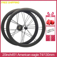 451AeV11-WS American Eagle Hub 11Speed C/Rim/V Brake Carbon Fiber Wheels 20inch 451 Road Bicycle Parts Folding Bike Accessories