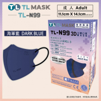 康寶牌 - 康寶牌 - TL Mask《香港製造》成人【TL-N99】 海軍藍立體口罩 30片 1 BOX