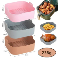 Air Fryer Silicone High-Quality Basket Baking Pan Non-Stick Air Fryer Oven Baking Tray Fried Chicken Basket Reusable Accessories