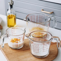 Gelas Ukur Takaran Kaca Tahan Panas – Skala Akurat ml, oz, cup | Microwave Safe | Kapasitas 350ml, 5