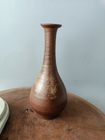 日本回流瓷器陶器備前燒鶴首花瓶花入日本花道花瓶一輪插長頸瓶觀
