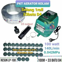PAKET AERATOR KOLAM RESUN LP-100. Power 100w, 140L/min, 0.042mpa, 33 output. Untuk Kolam bioflok pet