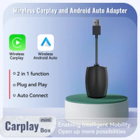XUDA 2 in 1 Mini AI Box Carplay Wireless Android Auto Adapter Wired to Wireless Wireless CarPlay For Audi Toyota Audi VW Golf