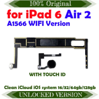Clean iCloud Logic Board With Full Chips A1566 Wifi Version Mainboard For IPad 6 Air 2 16GB 32GB 64GB 128GB Motherboard