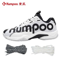 TaoBo Brand KUMPOO Unisex Black White Badminton Shoes Size 35-45 Shock Absorbing Table Tennis Training Sneakers D72PRO