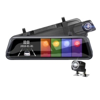Vehicle Dash CAM-10 Inch Dash Cam HD Night Vision 1080P Dual Recording Lens Parking Monitor 32GB SD