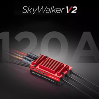 Hobbywing Skywalker 120A V2 Brushless ESC Speed Controllers 3-8S LiPo Compatible with 60-67inch 3D Fixed-wing Airplane DIY