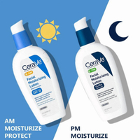 CERAVE AM Facial Moisturizing Lotion With Niacinamide & PM Moisturizing Repair Lotion Oil-free Moist
