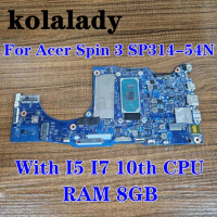 NBHQ711005 19771-1 For Acer Spin 3 SP314-54 SP314-54N Laptop Motherboard With I5-1035G4 I7-1065G7 CPU RAM 8GB 100% Fully Tested