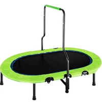 Foldable Kids Trampoline with Handrail and Safety Cover Mini Parent-Child Trampoline for Two Kids