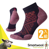 【SmartWool】女 美國製造 美麗諾羊毛 PhD RUN 低筒輕薄羊毛跑步襪(SW211 深海軍藍_2雙入)