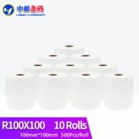 10 Rolls Zebra Compatible 100mm*100mm (4"X4" Shipping Label) 500Pcs/Roll For Thermal Printer 10cmX10cm