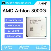 AMD Athlon 3000G CPU 3000G 3.5 GHz Dual-Core Quad-Thread CPU Processor DDR4-2666 Socket AM4 AMD Athlon 3000G CPU Processor