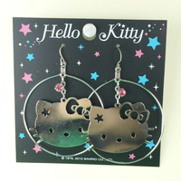 【震撼精品百貨】Hello Kitty 凱蒂貓 造型耳環-大頭圓圈造型 震撼日式精品百貨