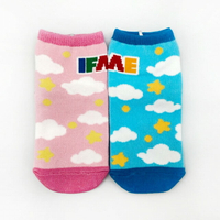 IFME寶寶造型機能襪-粉/藍(寶寶段)