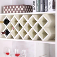 Wine rack creative wall-mounted rack European cabinet lattice wooden assembly grid home diamond wine cellar