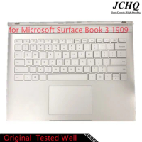 JCHQ Original Keyboard Assembly For Microsoft Surface Book 3 1909 13.5'' Topcase with Trackpad US Silver GTX 1650