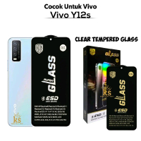 Anti Static ESD untuk Vivo Y12s Antigores Full Cover Tebal dan Kuat Tempered Glass Full Layar Touchs