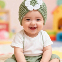 TURBAN RAJUT BUNGA#TURBAN BAYI LUCU