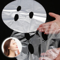 100Pcs/Bag Transparent Plastic Mask Film Natural Disposable PE Full Face Skin Care Clear Film Plastic Film Beauty Healthy Tool