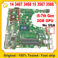 15341-1 Mainboard for Dell Inspiron 14 3467 3468 15 3567 3568 Laptop Mainboard with i5-7th Gen CPU 2GB GPU DDR3 Fully Tested