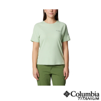 【Columbia 哥倫比亞 官方旗艦】女款-鈦 Summit Valley™超防曬UPF50快排短袖上衣-嫩綠色(UAR55440LM/IS/經
