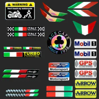 3D Resin Reflective Logo Helmet Motorcycle Motorcross Motorbike Decals Italian Flag Stickers For Ducati CORSE