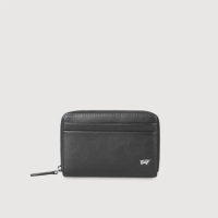 【BRAUN BUFFEL 德國小金牛】台灣總代理 布爾斯 拉鍊零錢包-黑色(BF532-163-BK)