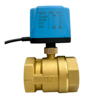 2'' Two Way Brass Motorized Ball Valve Normally Open Two Wire Control Electric Ball Valve