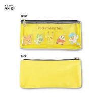 POKÉMON - 日本版 Pocket Monster Pikachu 比卡超筆袋化妝袋 (Yellow Flat) 多用途袋文具化妝袋小物 多功能鉛筆袋 平行進口
