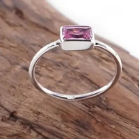 Cincin Simple Wanita Perak 925 Asli Pink Zircon Pinkara 19
