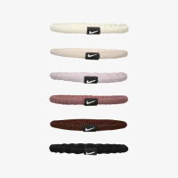 【NIKE 耐吉】FLEX 6入組髮圈髮帶 米色 吸汗瑜珈髮帶 髮飾手環髮箍 慢跑步籃球排球桌球(N1009194140OS)