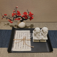新中式禪意陶瓷茶具組合擺件樣板間客廳茶室桌面茶臺家居軟裝飾品