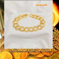Gelang tangan rantai bolong gelang emas dewasa gelang terbuat dari koin asli tahun 1990-199