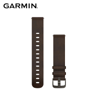 【GARMIN】Quick Release 20mm(咖啡色皮革錶帶暨灰色錶扣)