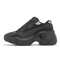 Puma 休閒鞋 Pulsar Wedge Wns Mesh V2 女鞋 黑 銀 厚底 老爹鞋 39968101