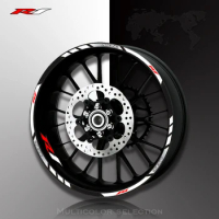 Motorcycle front and rear wheels Edge Outer Rim Sticker Reflective Stripe Wheel Decals For YAMAHA YZFR1