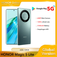 Global Version HONOR Magic 5 Lite 5G Smartphone HONOR X9a 6.67 Inches 120Hz AMOLED Display 64MP Camera 5100 mAh Mobile Phones